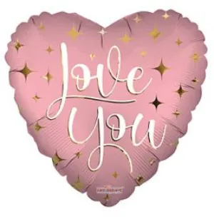 18" Love You Pink foil balloon - (Single Pack)