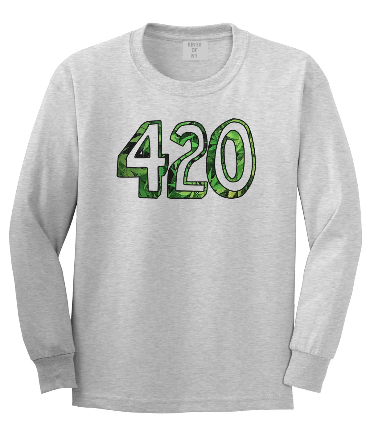 420 Weed Marijuana Print Long Sleeve T-Shirt