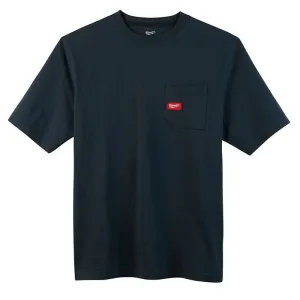 601BL-XL Men's Heavy Duty Pocket T-Shirt - Short Sleeve - Blue X-Large