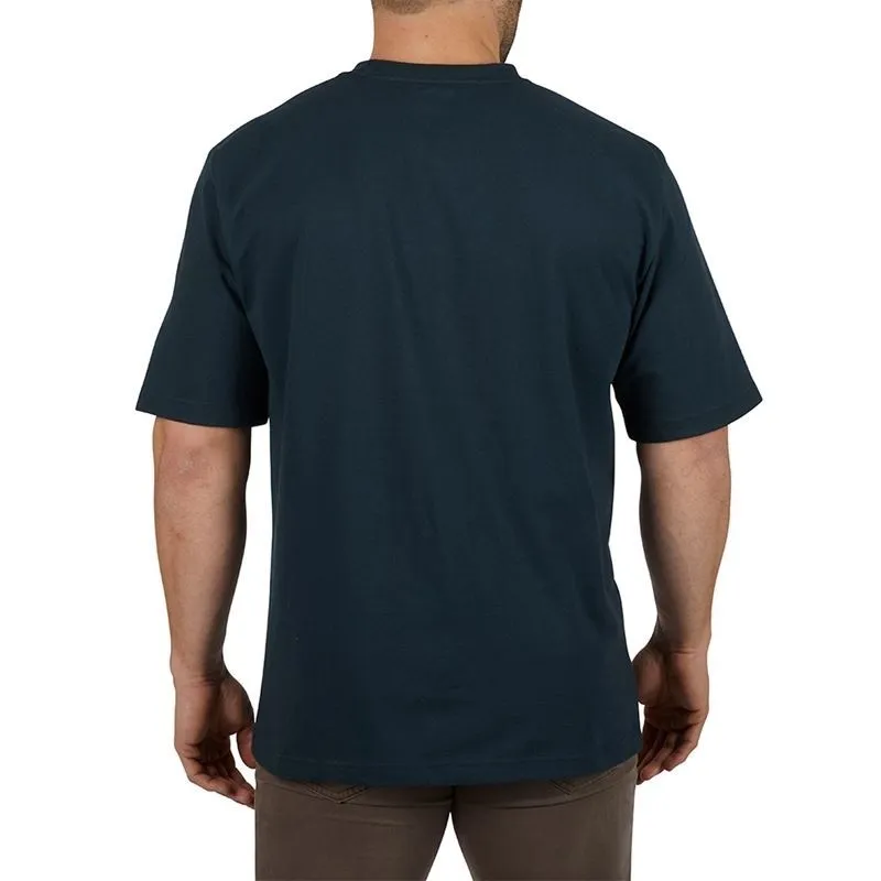 601BL-XL Men's Heavy Duty Pocket T-Shirt - Short Sleeve - Blue X-Large