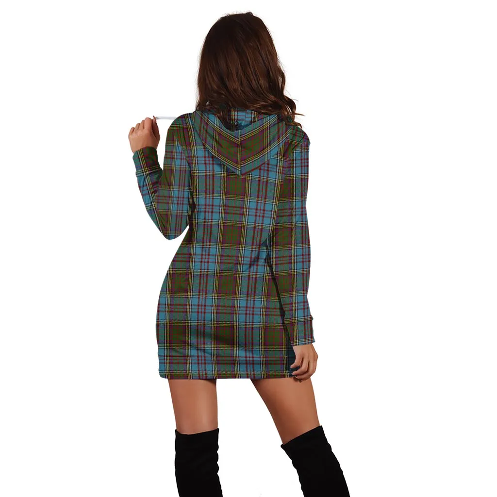 Anderson Tartan Hoodie Dress with Family Crest