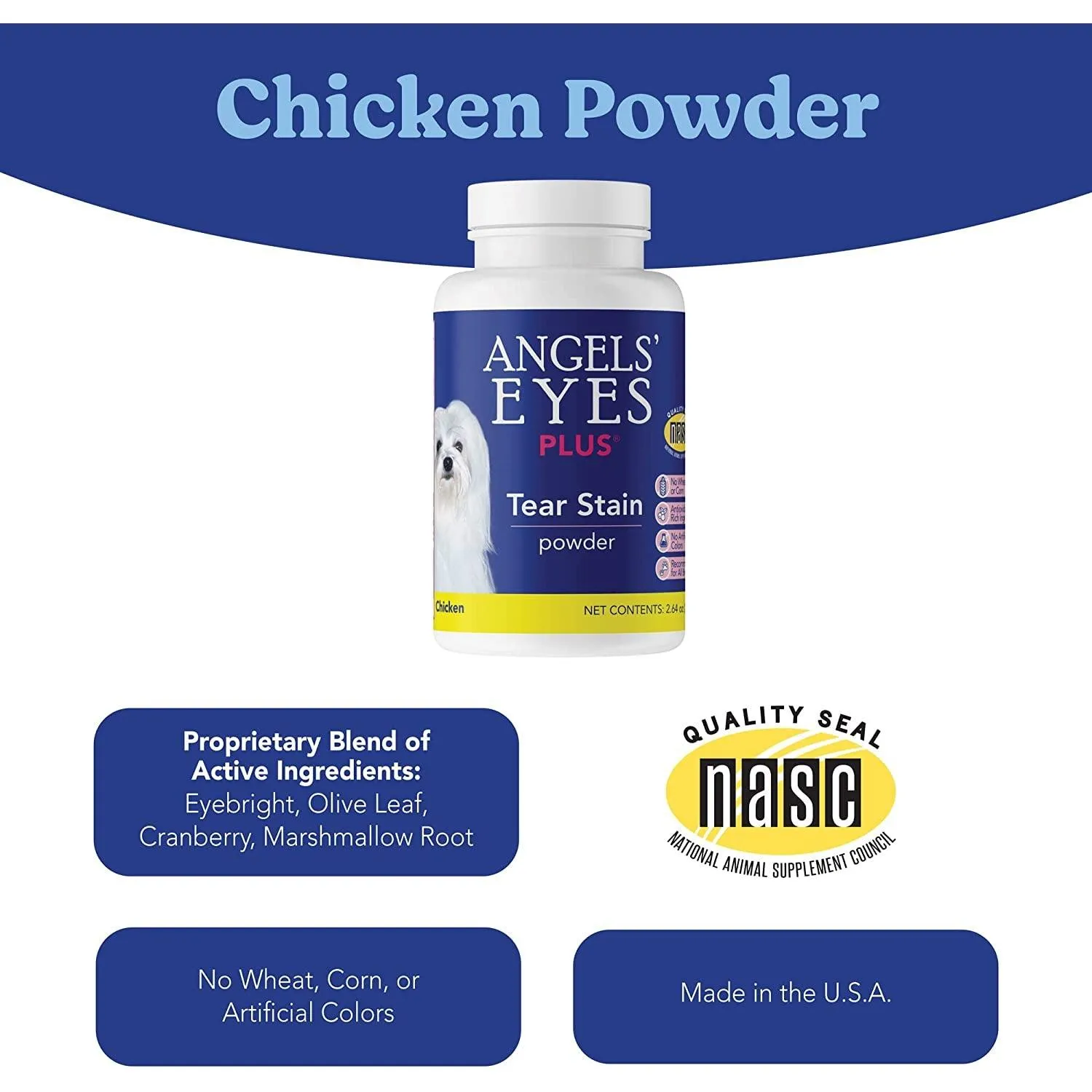 Angels' Eyes Plus Tear Stain Powder Chicken for Dogs & Cats Supplement