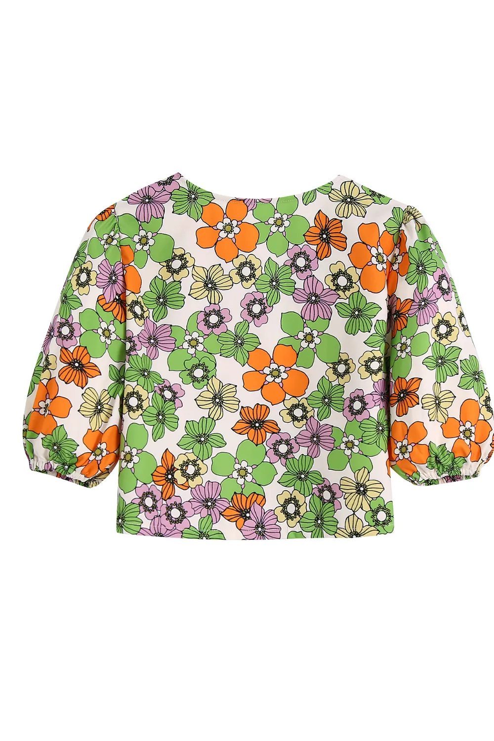 'Anita' Floral V-Neck Top & High Waist Shorts