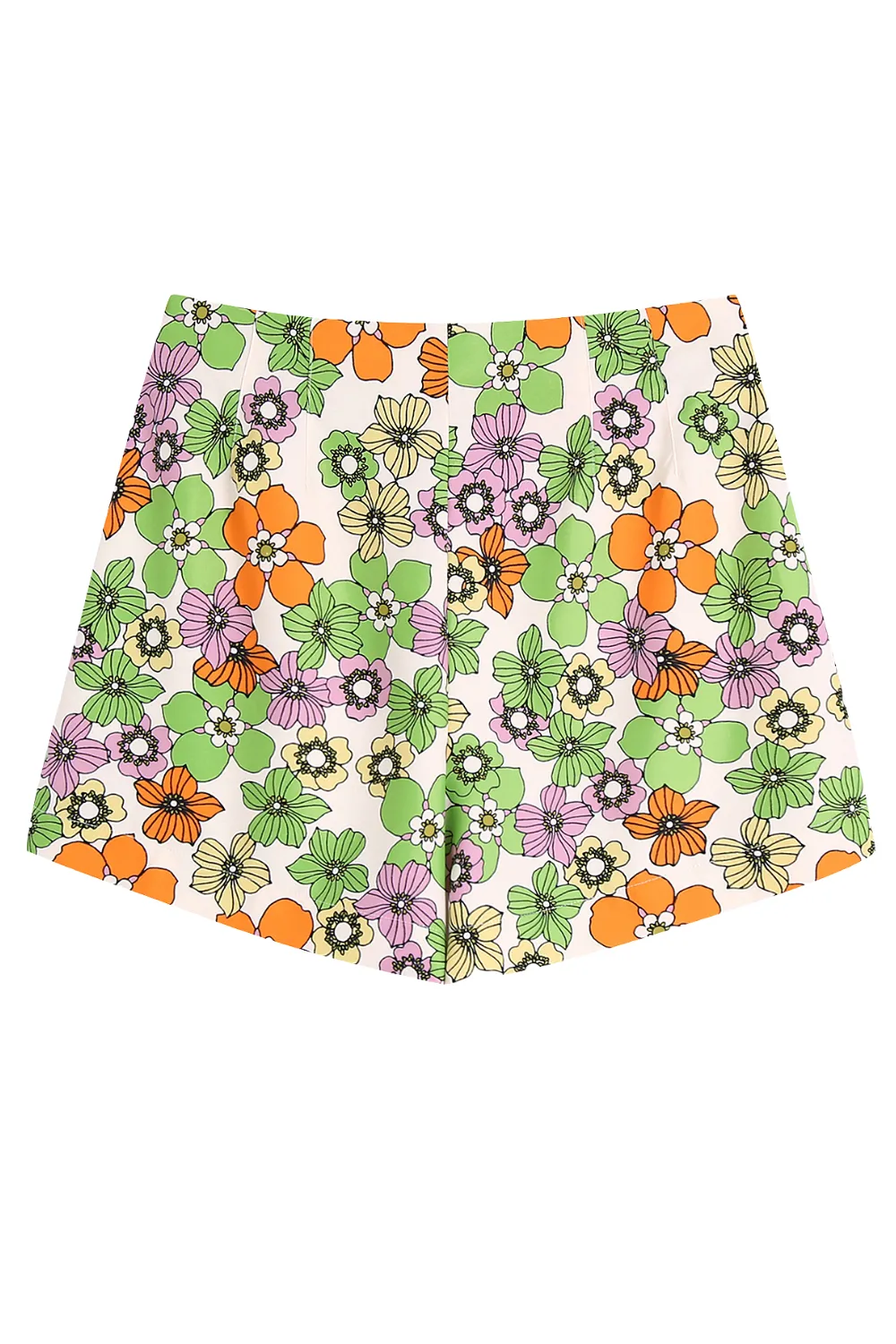 'Anita' Floral V-Neck Top & High Waist Shorts