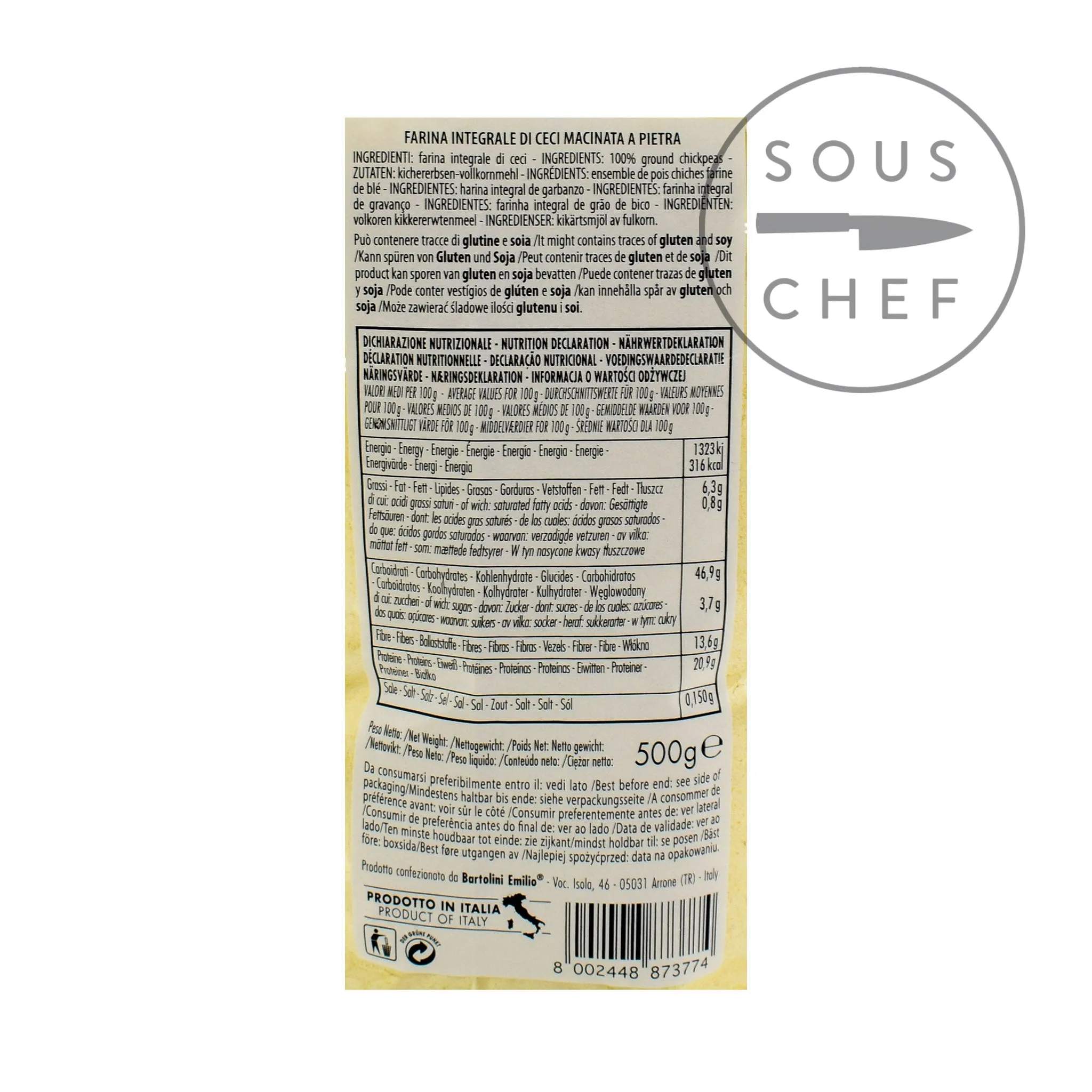 Bartolini Chickpea Flour, 500g