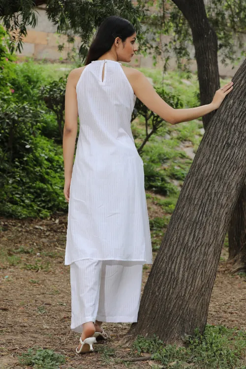 Bebaak Indian Rose Handpainted & Handwoven  Tunic Set