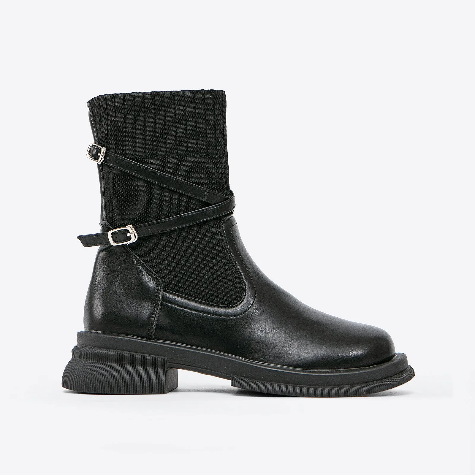 binfenxie- Strap Decor Ankle Boots