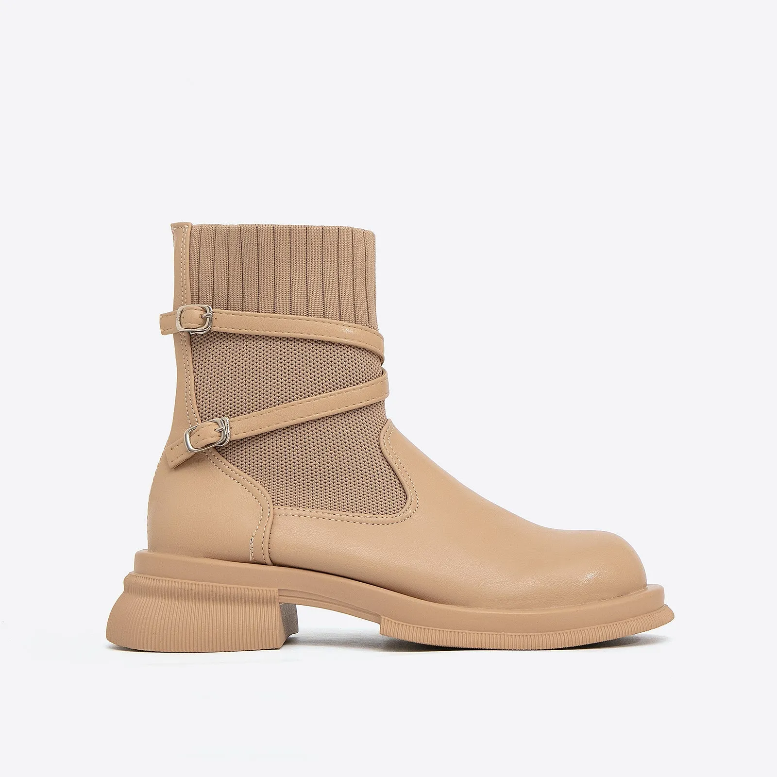 binfenxie- Strap Decor Ankle Boots