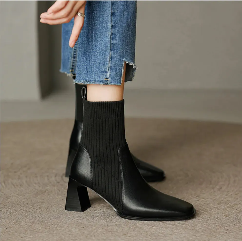 binfenxie- Women Trendy Slip On High Boots