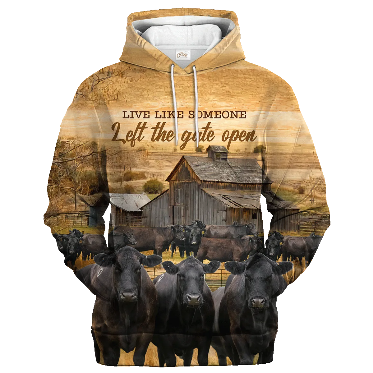 Black Angus Farm Left The Gate Open Hoodie, Angus Hoodie Premium Hoodie Men Women