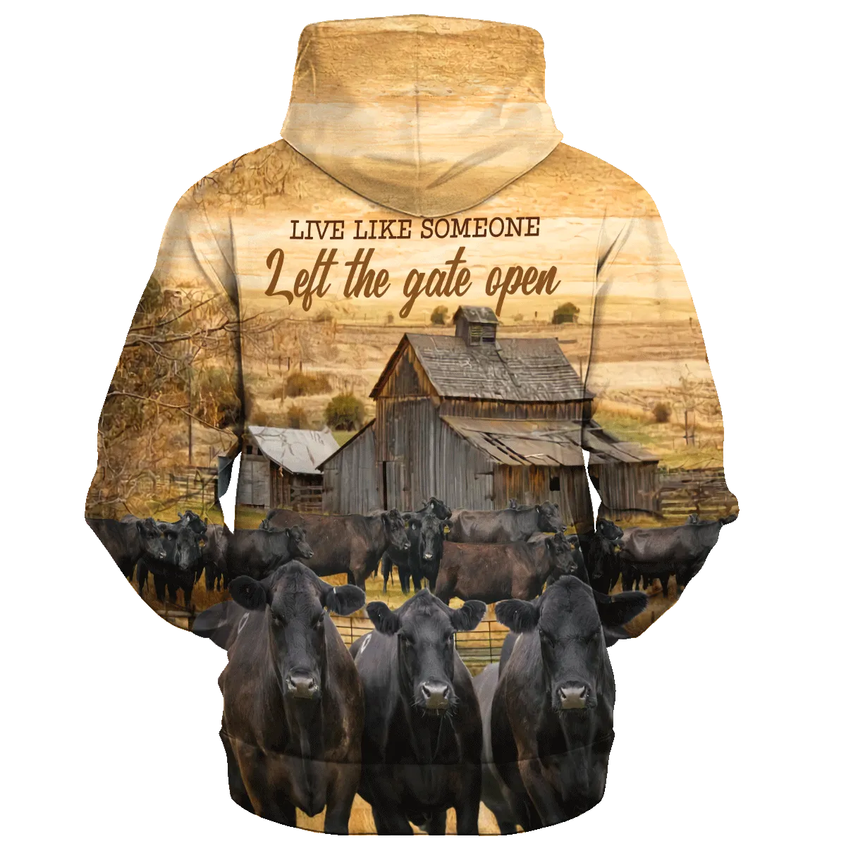 Black Angus Farm Left The Gate Open Hoodie, Angus Hoodie Premium Hoodie Men Women