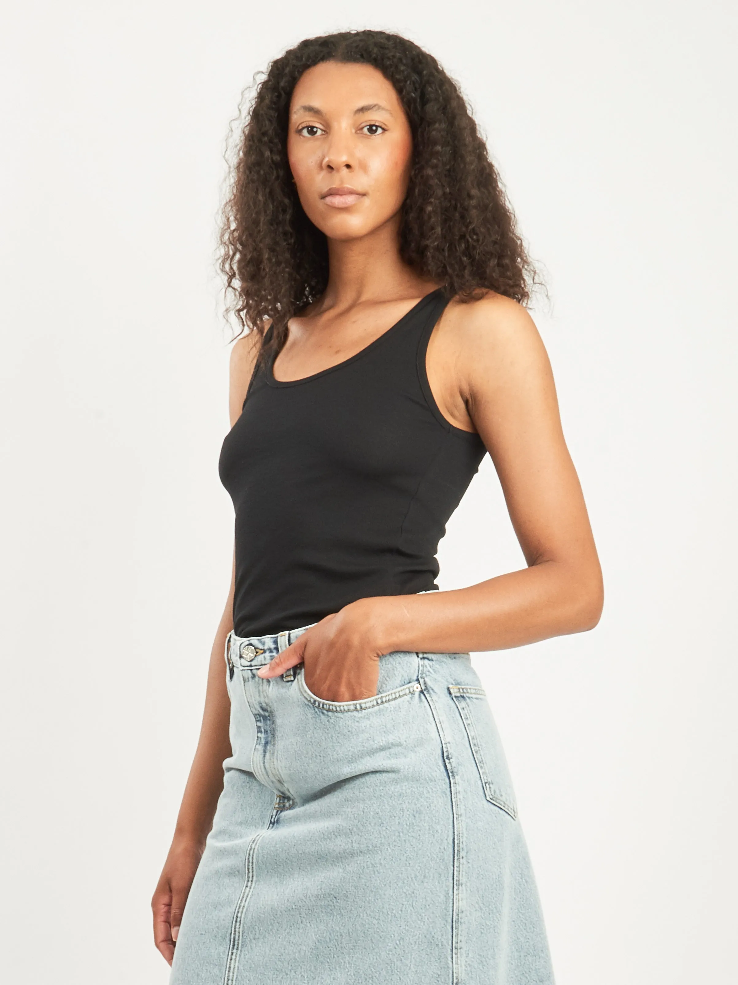 Black Classic Rib Tank