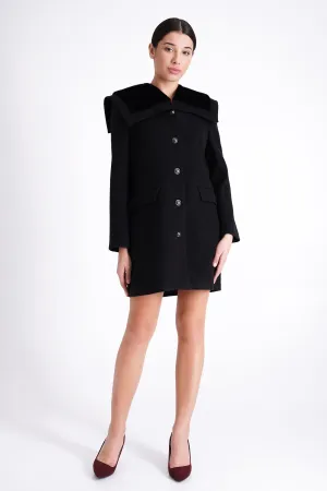 Black coat with fur neck