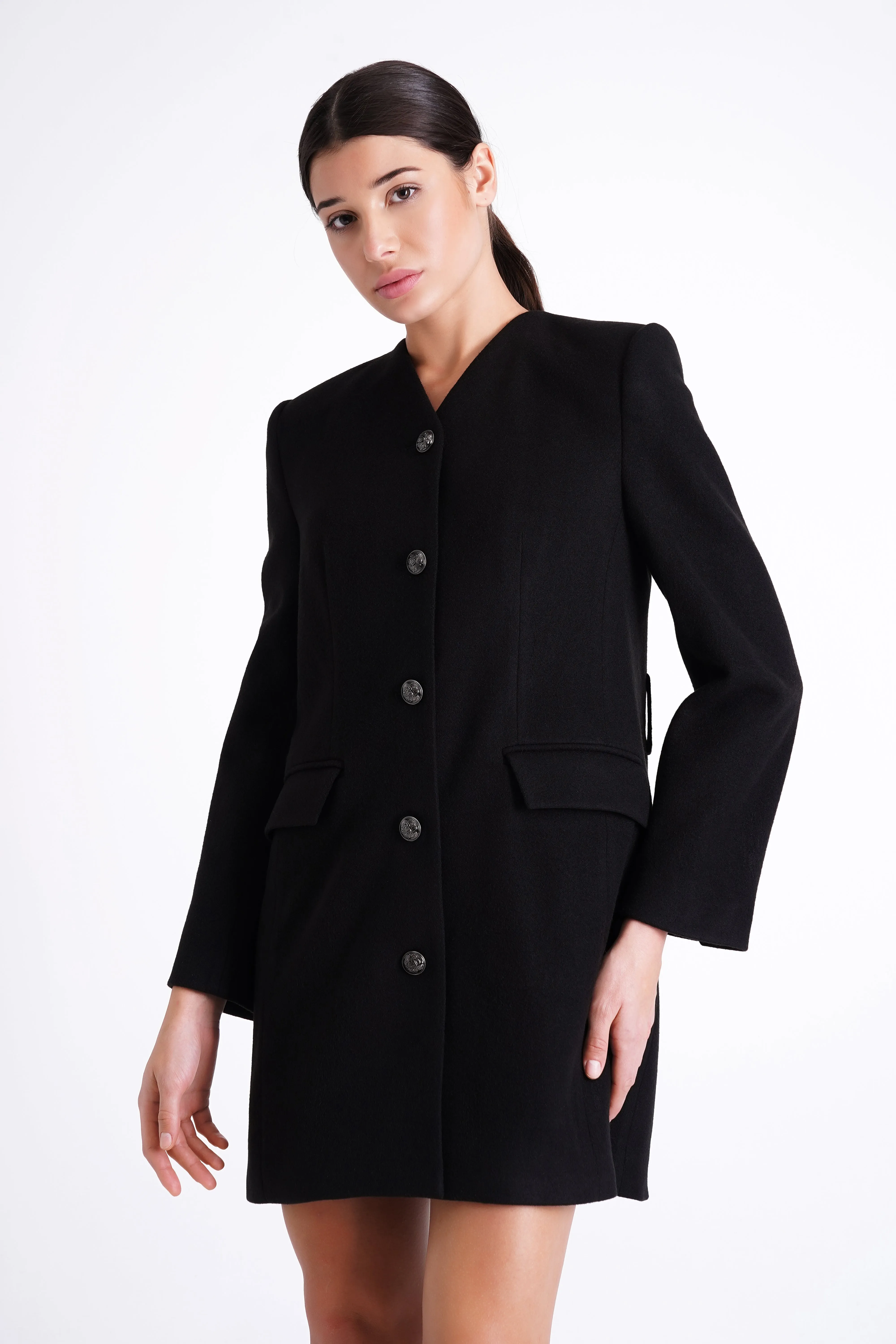 Black coat with fur neck