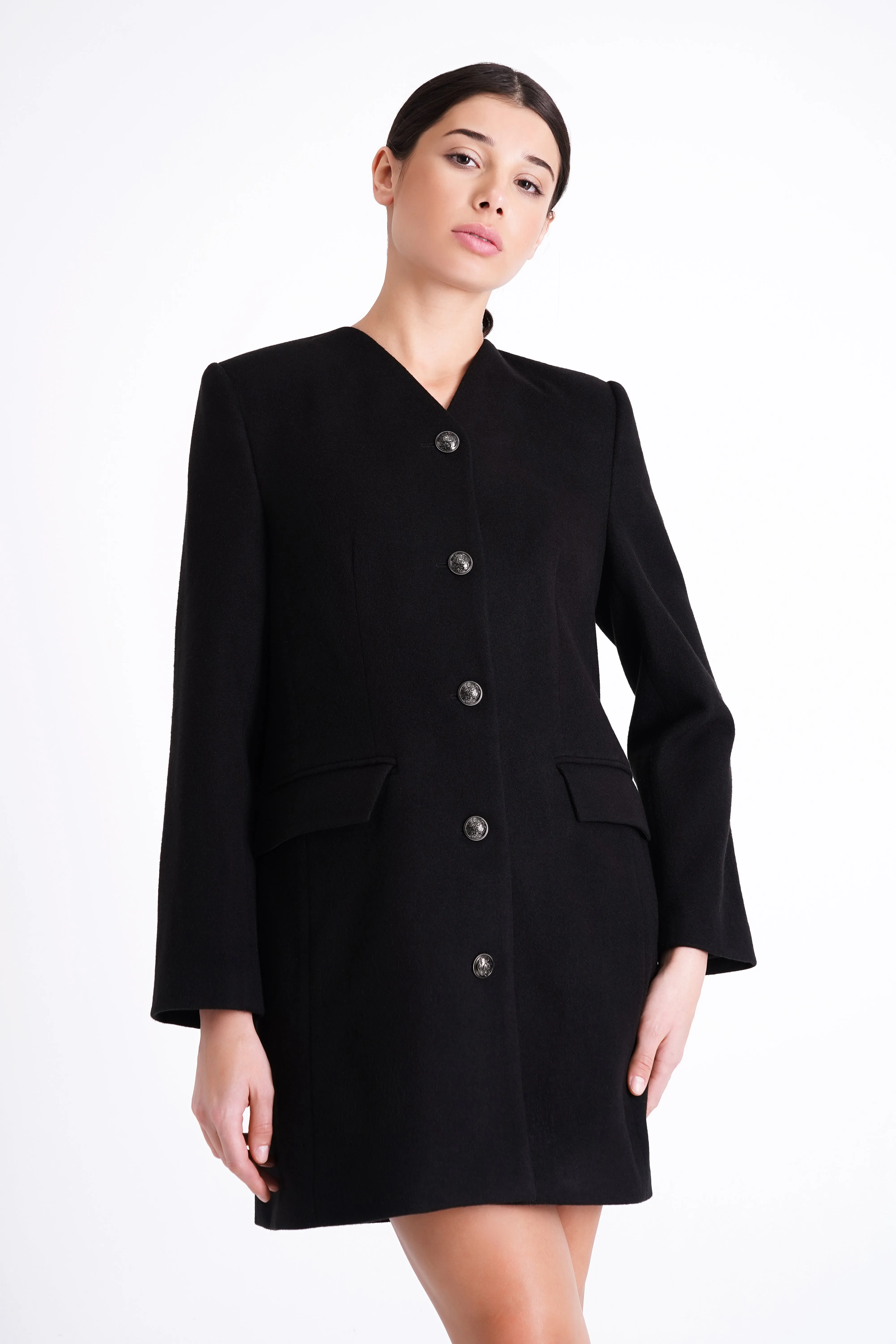 Black coat with fur neck