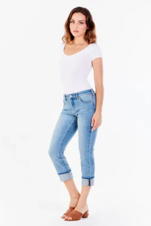 Blaire High Rise Cuffed Slim Straight Jean