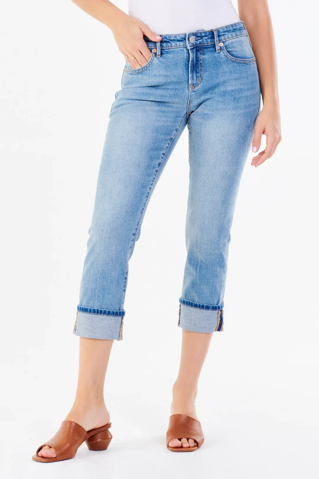 Blaire High Rise Cuffed Slim Straight Jean