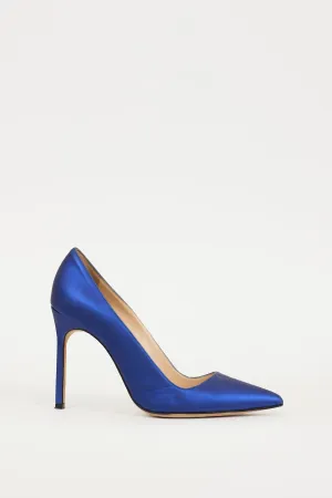 Blue Leather BB Reflective Heel