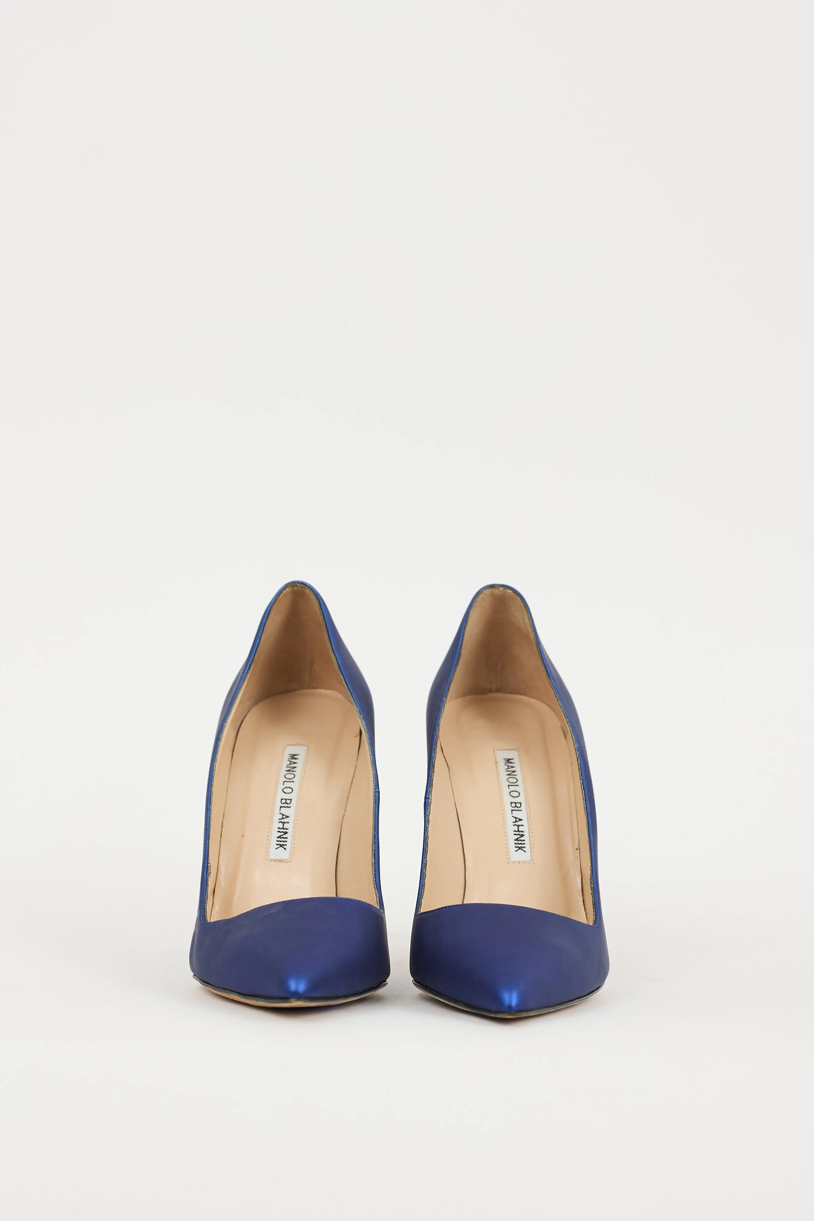 Blue Leather BB Reflective Heel