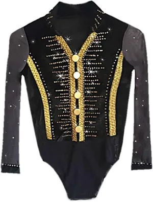 Boutique Step Up Figure Skating Top Men Boys Ice Skating Top Black(10-12)