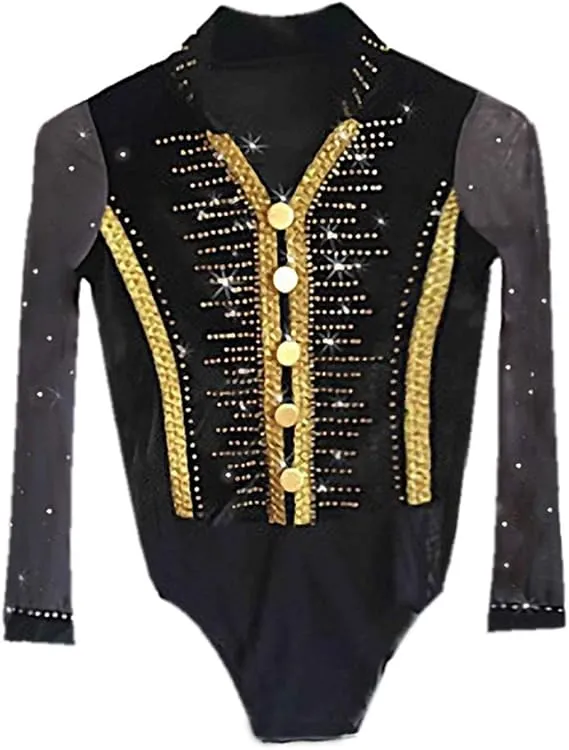 Boutique Step Up Figure Skating Top Men Boys Ice Skating Top Black(10-12)