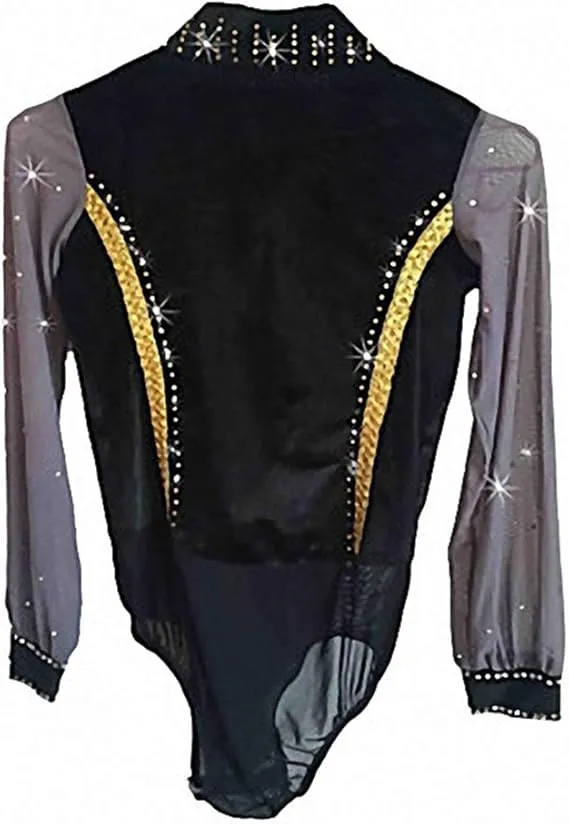 Boutique Step Up Figure Skating Top Men Boys Ice Skating Top Black(10-12)
