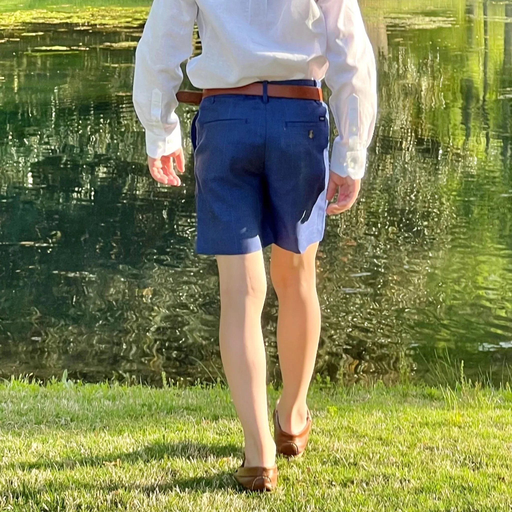 Brown Bowen Sweetgrass Linen Shorts