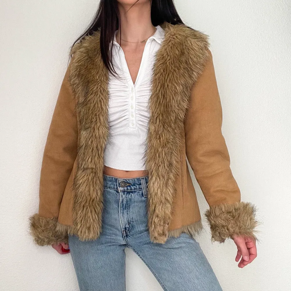 Brown Suede Y2K Penny Lane Coat