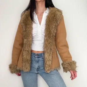 Brown Suede Y2K Penny Lane Coat
