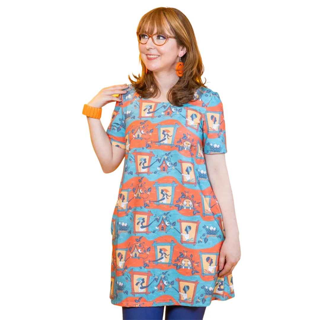 Brownstone Betties Tunic in Red and Blue
