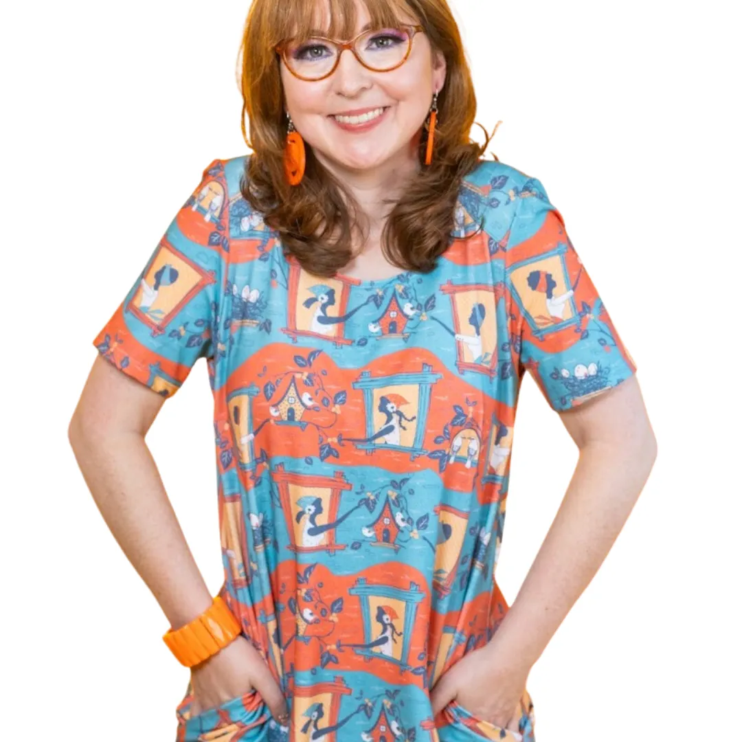 Brownstone Betties Tunic in Red and Blue