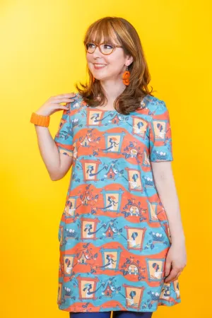 Brownstone Betties Tunic in Red and Blue