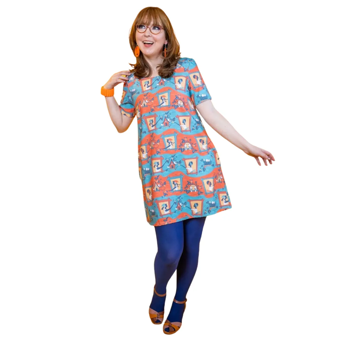 Brownstone Betties Tunic in Red and Blue