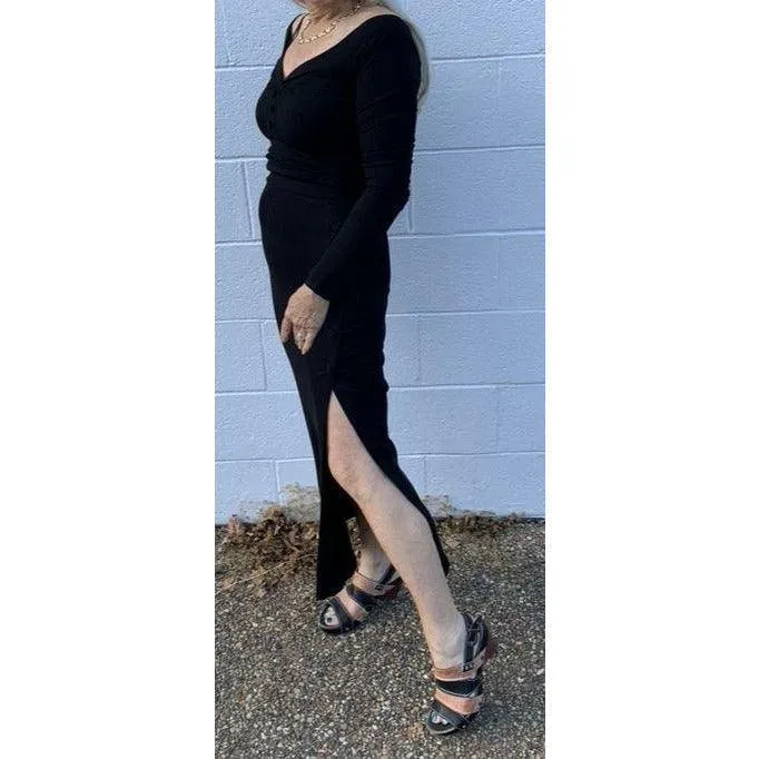 Button Maxi Skirt