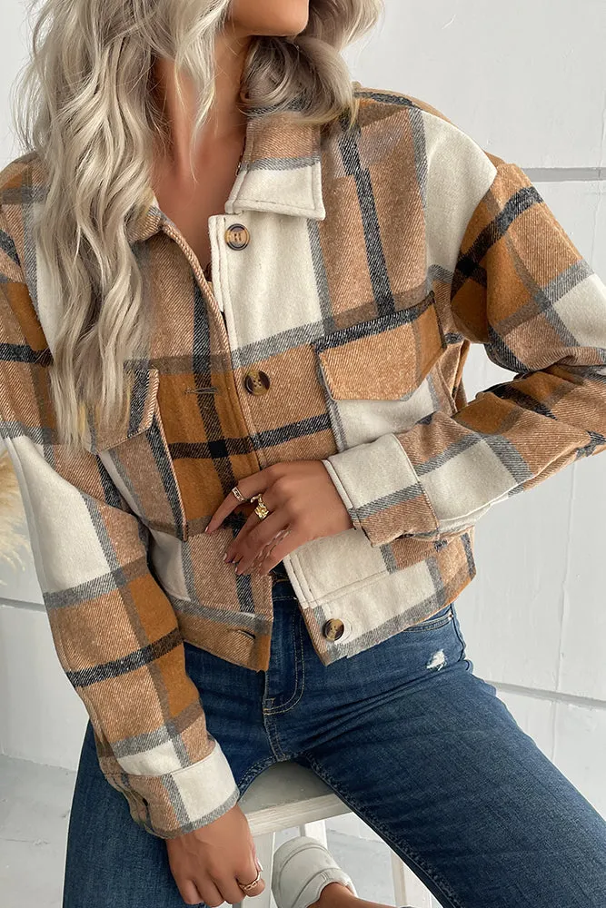 Button Up Short Plaid Jacket Winter Outfits Coat