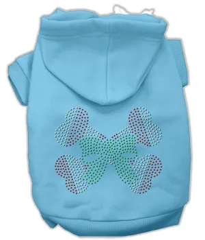 Candy Cane Crossbones Rhinestone Hoodie Baby Blue XXXL(20)