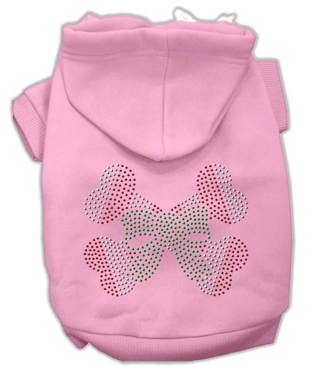 Candy Cane Crossbones Rhinestone Hoodie Pink L (14)