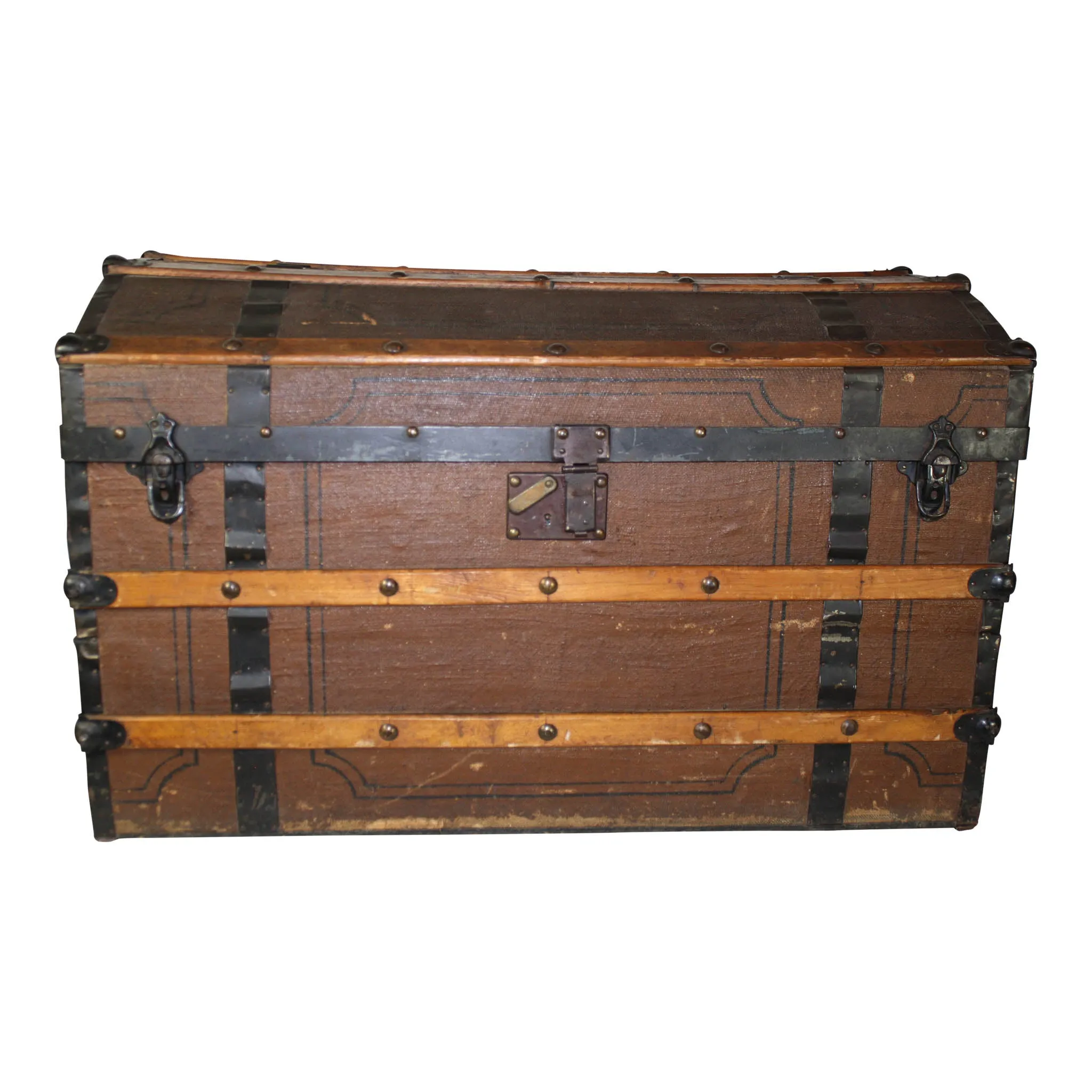 Canvas Covered Barrel Top Trunk