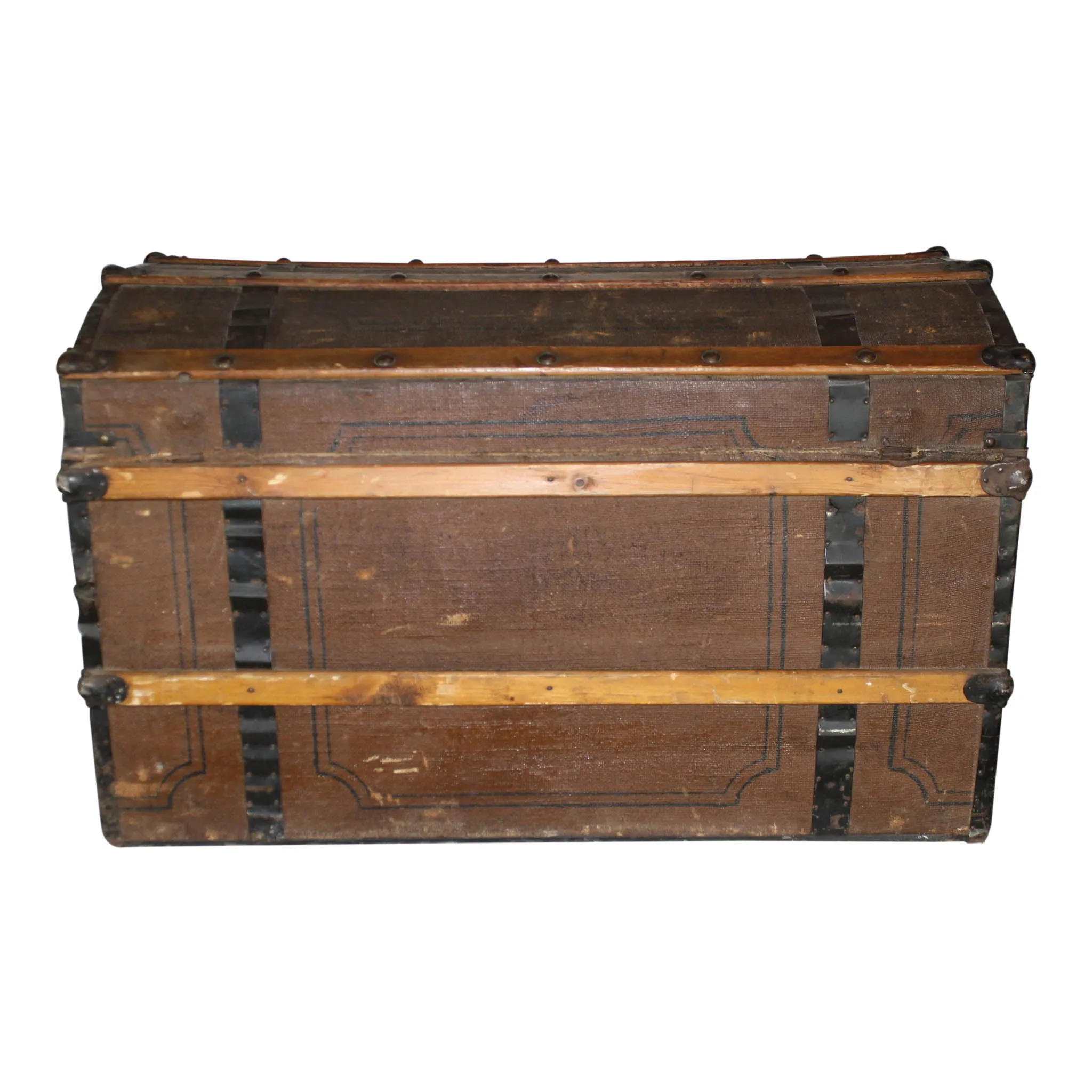 Canvas Covered Barrel Top Trunk