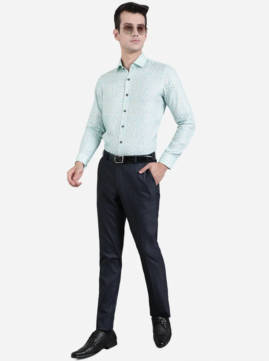 Celery Green Printed Slim Fit Party Wear Shirt | JB Studio