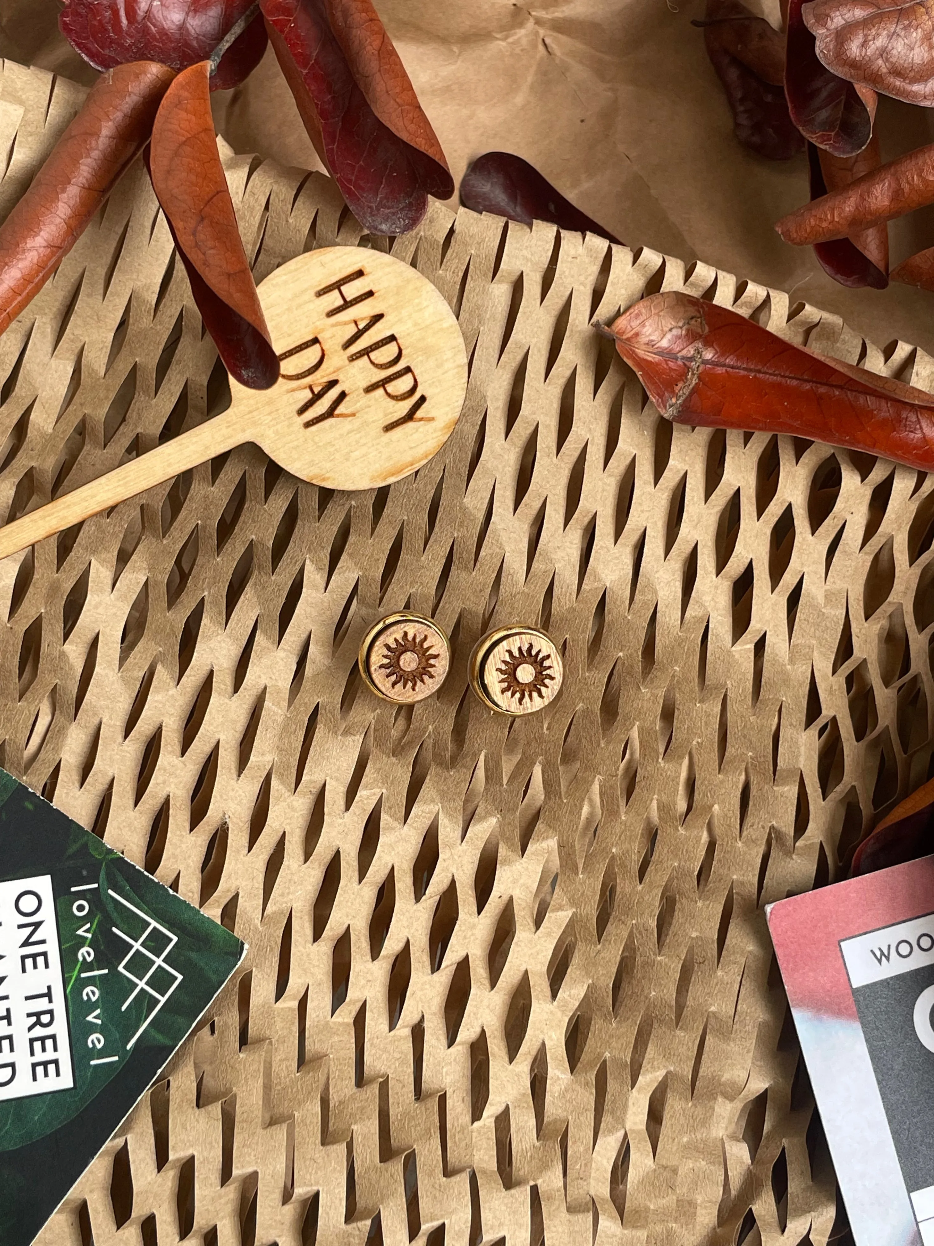 Celestial Wood Earrings | SUN MINIS