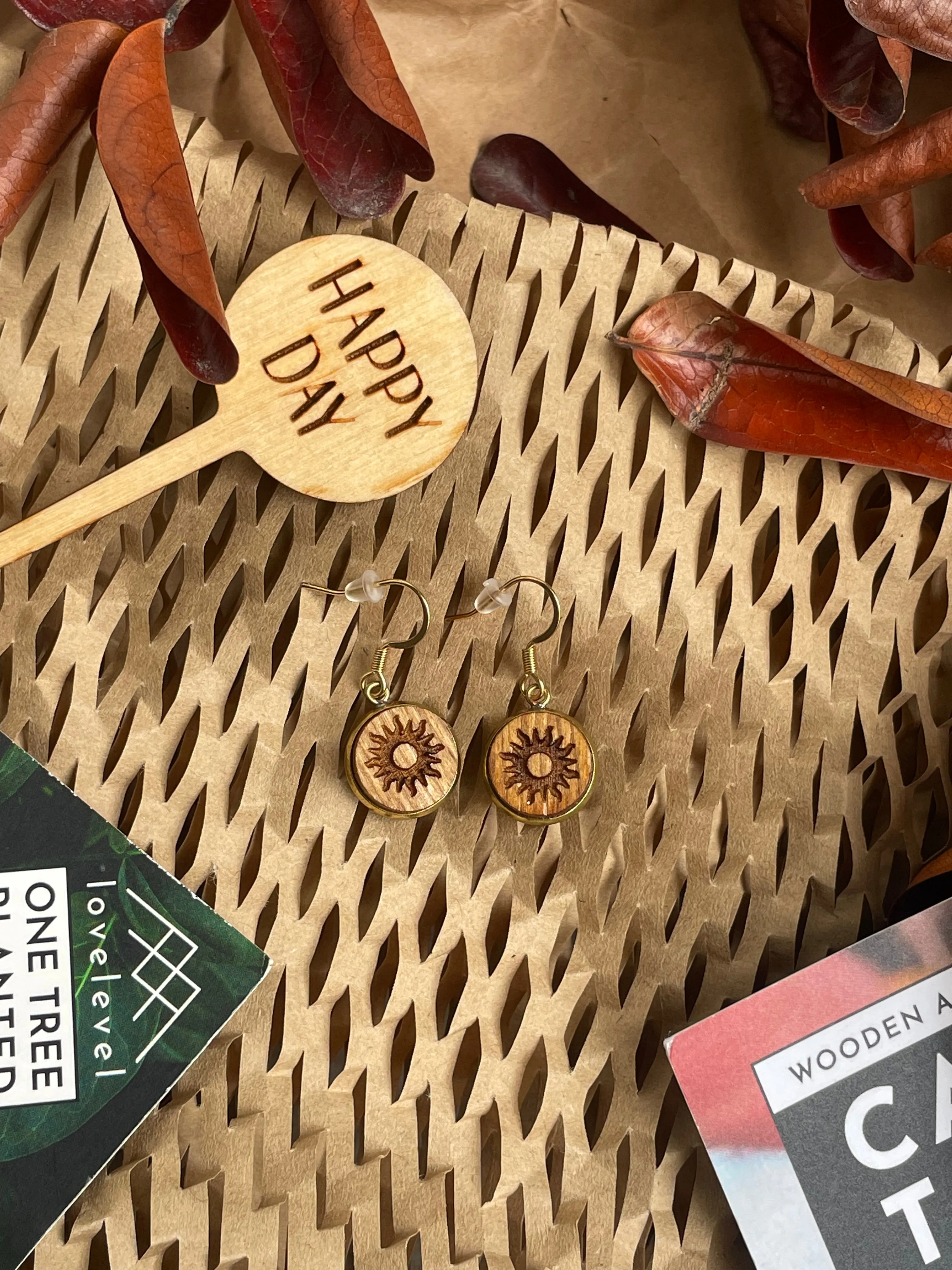 Celestial Wood Earrings | SUN MINIS
