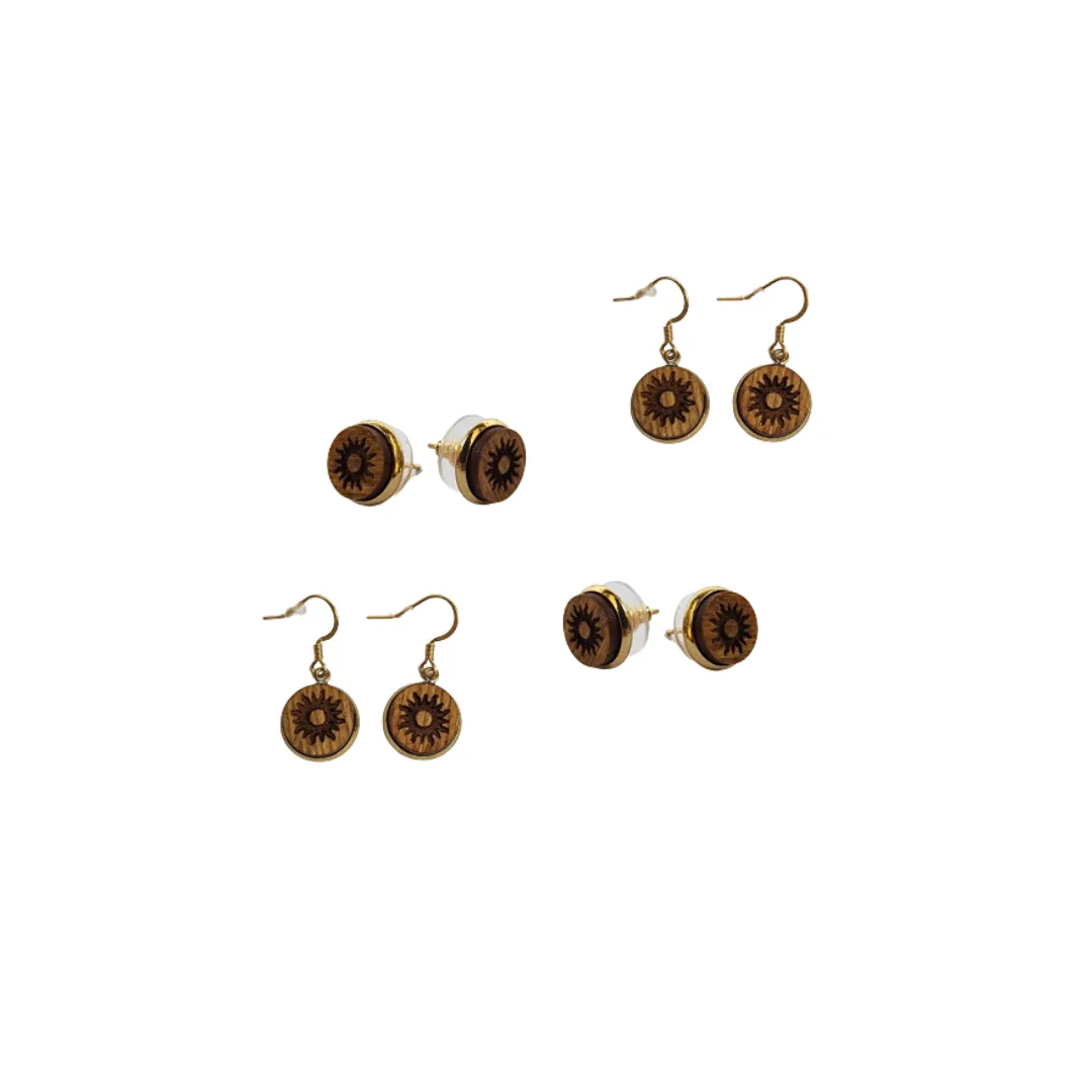 Celestial Wood Earrings | SUN MINIS