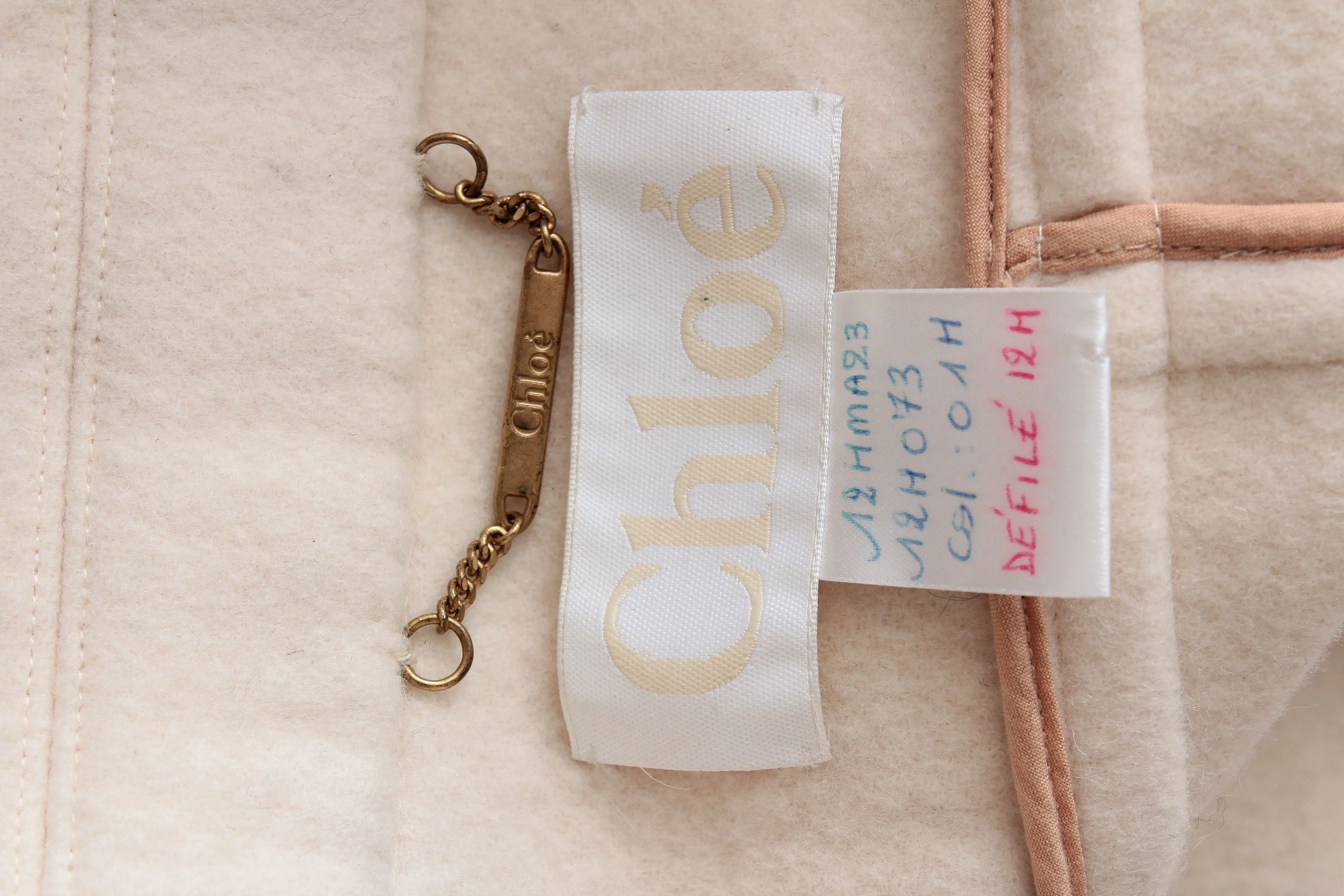 Chloe Leather-Trimmed Belted Wool Coat