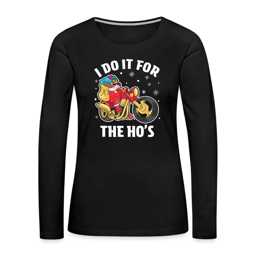 Christmas Biker Santa Women's Premium Long Sleeve T-Shirt