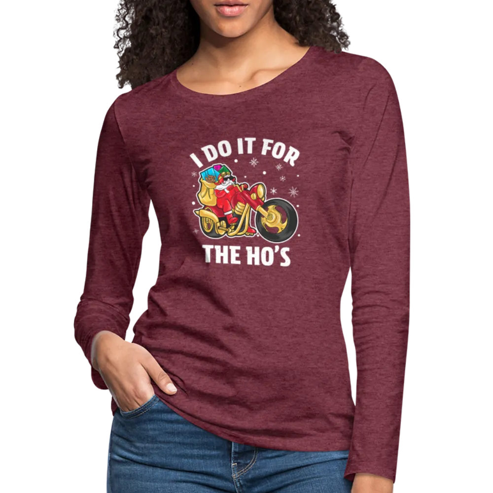 Christmas Biker Santa Women's Premium Long Sleeve T-Shirt
