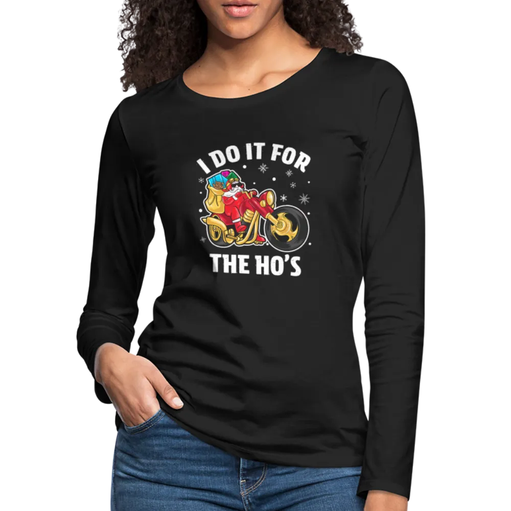Christmas Biker Santa Women's Premium Long Sleeve T-Shirt