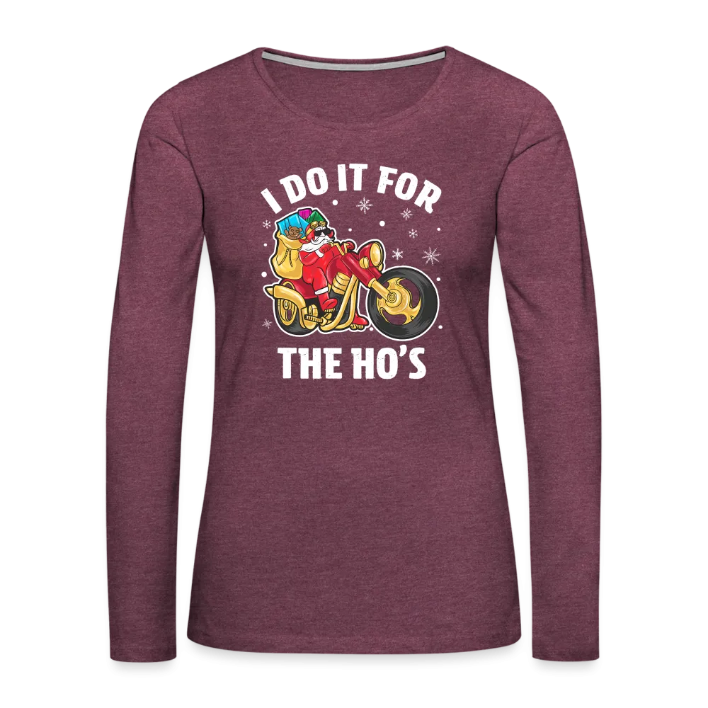Christmas Biker Santa Women's Premium Long Sleeve T-Shirt
