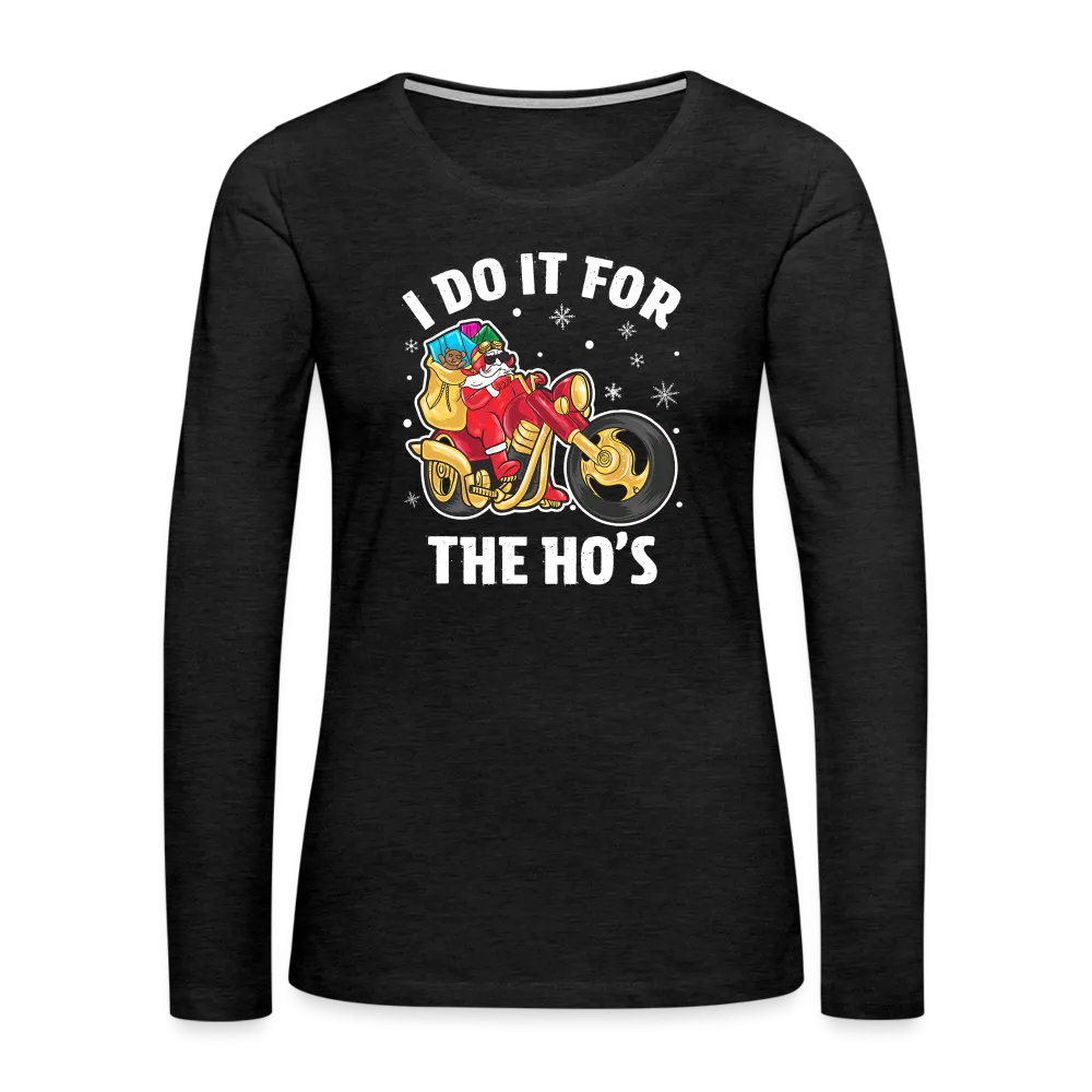 Christmas Biker Santa Women's Premium Long Sleeve T-Shirt