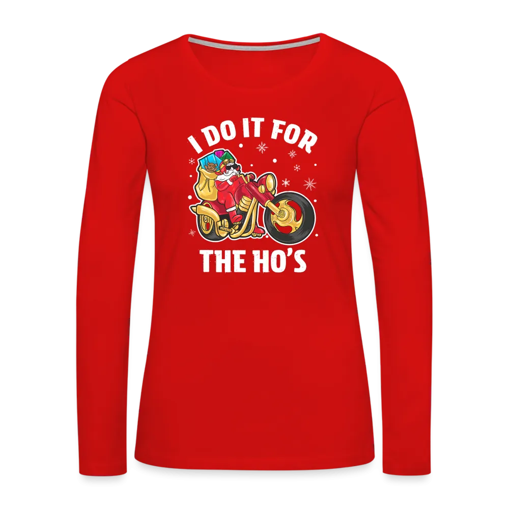 Christmas Biker Santa Women's Premium Long Sleeve T-Shirt
